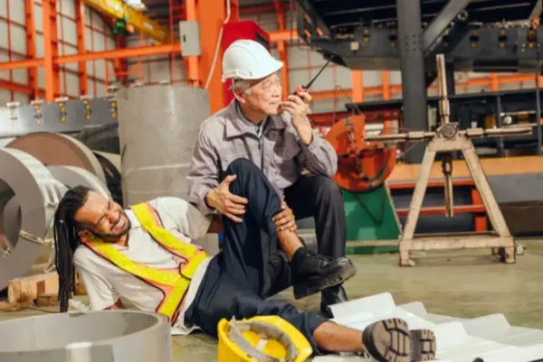 Construction Accident Attorney Reviewing Injury Claims With a Worker After a Job Site Accident